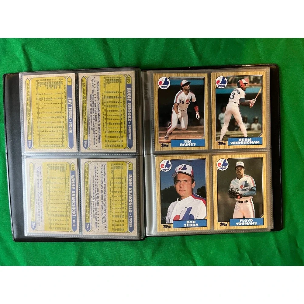 Montreal Expos 1987 Topps Team Set with 40 card‎ collector album.